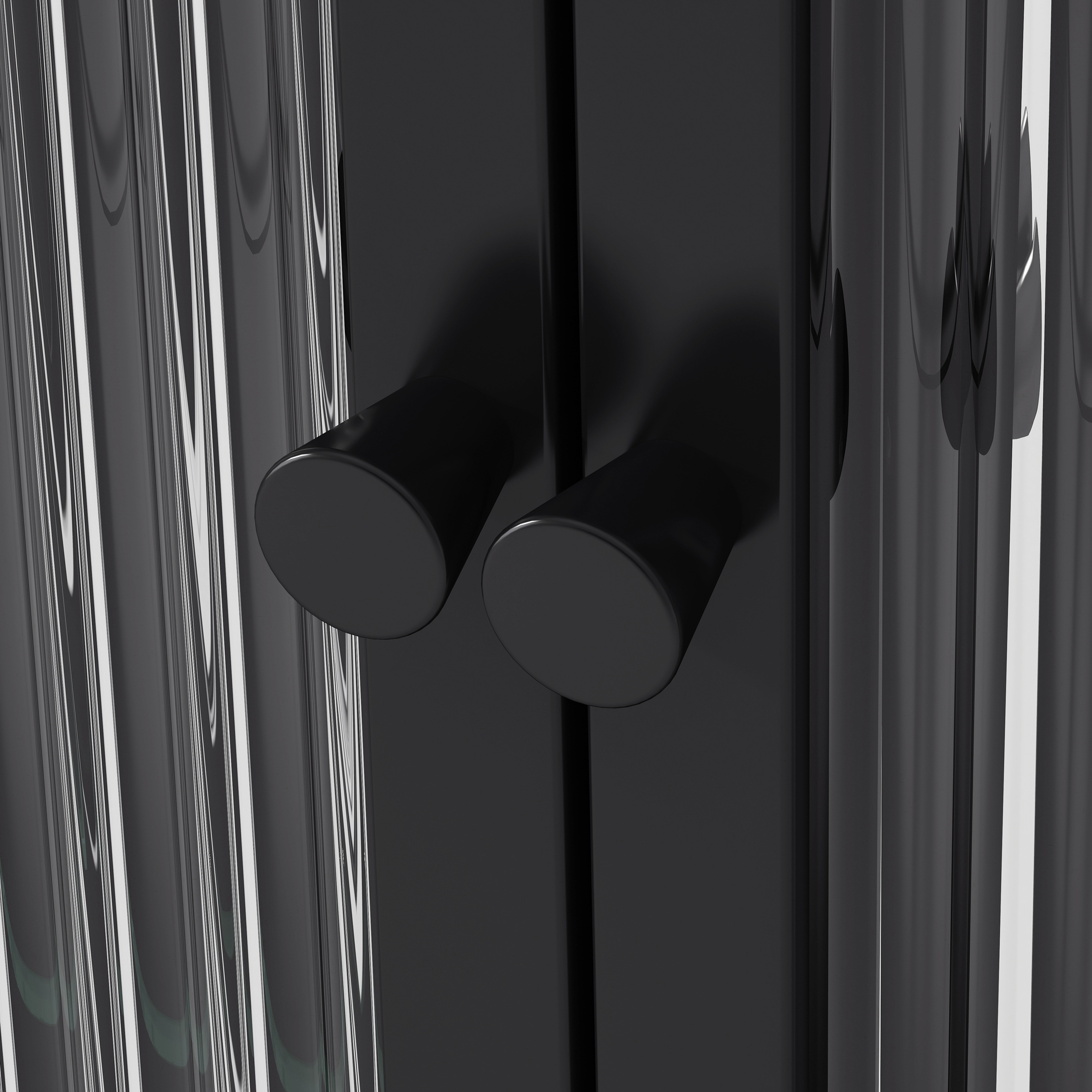 Dasun 3 Glass Door Wall Cabinets for Kitchen, Living Room and Bathroom(Black)