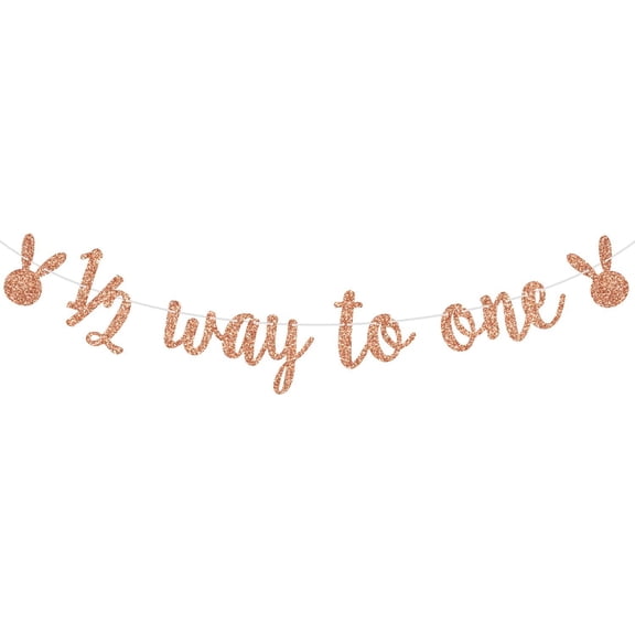 1/2 Way to One Banner, Bunny 6 Months Birthday, Half Way to One, Rabbit Face Theme 1/2 Birthday Party Decorations
