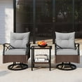 thumbnail image 1 of Costway Ensemble de 3 Pcs Pivotant pour Patio avec Table Basse à 2 Niveaux et Coussins de Dossier Confortables, 1 of 10