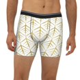 thumbnail image 2 of Men'S Boxer Briefs, White And Gold Geometry A Soft And Breathable Mens Underwear Boxer Briefs With Widen Waist, 2 of 2