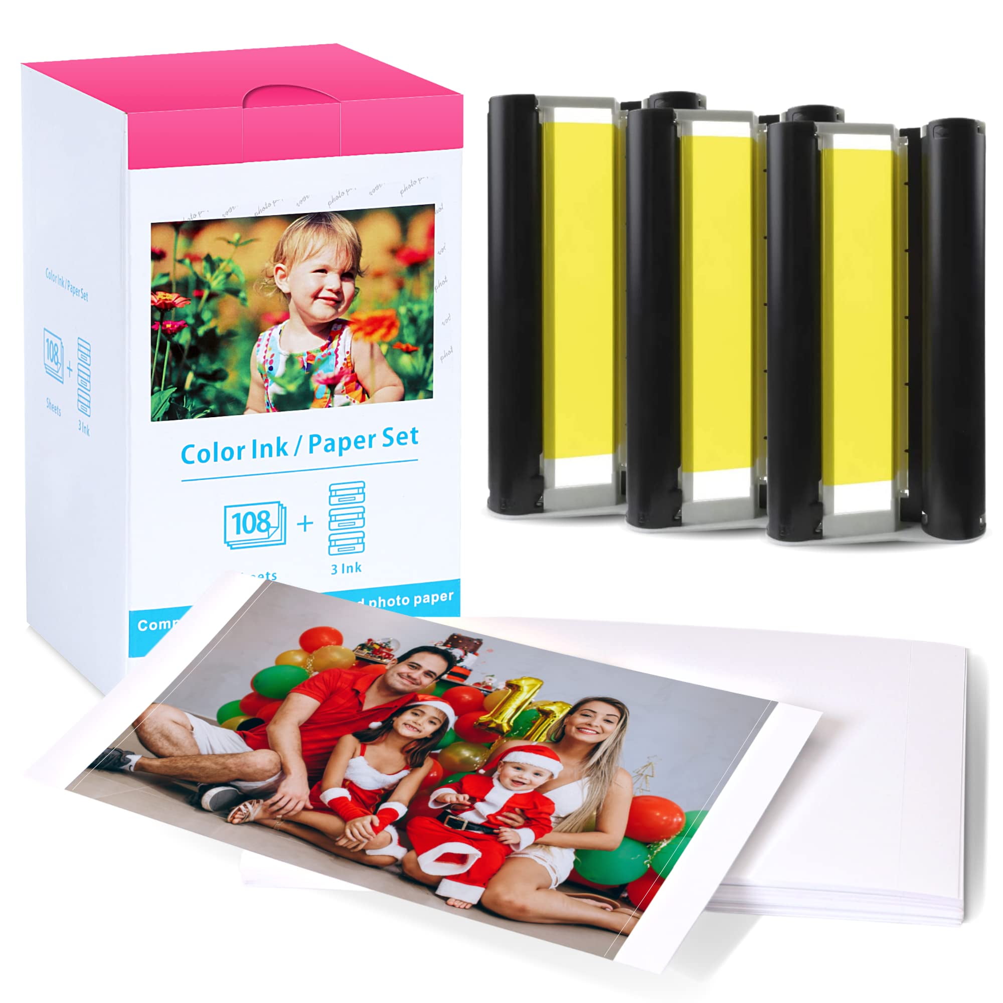 Wonfoucs Compatible for Canon Selphy CP1300 CP1500 Ink and Wonfoucs Compatible for Canon Selphy CP1300 CP1500 Ink and
