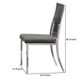 thumbnail image 5 of Metal Dining Side Chair with Acrylic Backing, Set of 2,Gray and Silver- Saltoro Sherpi, 5 of 5
