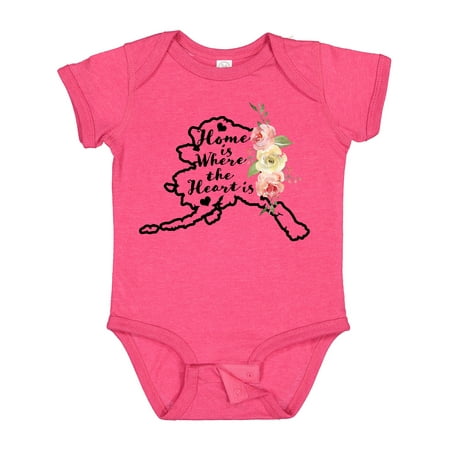 

Inktastic Alaska Home is Where the Heart is with Watercolor Floral Gift Baby Boy or Baby Girl Bodysuit