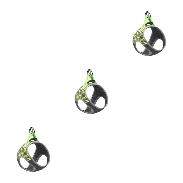 Greeniant Caminar al aire libre Arnés para mascotas Seguridad reflectante Chaleco de nylon ajustable Entrenamiento Clip trasero Senderismo Correr Correa Verde METRO 3piezas Greeniant CBP184165
