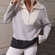 thumbnail image 5 of Moda mujer cuello alto manga larga cremallera Color a juego suéter camisetas Fridja  hjk2763, 5 of 6