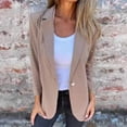 thumbnail image 3 of Women Suit Coat Lapel Long Sleeve Single-Breasted Suit Jacket Solid Color Loose Fit Casual Business Outwear, 3 of 8