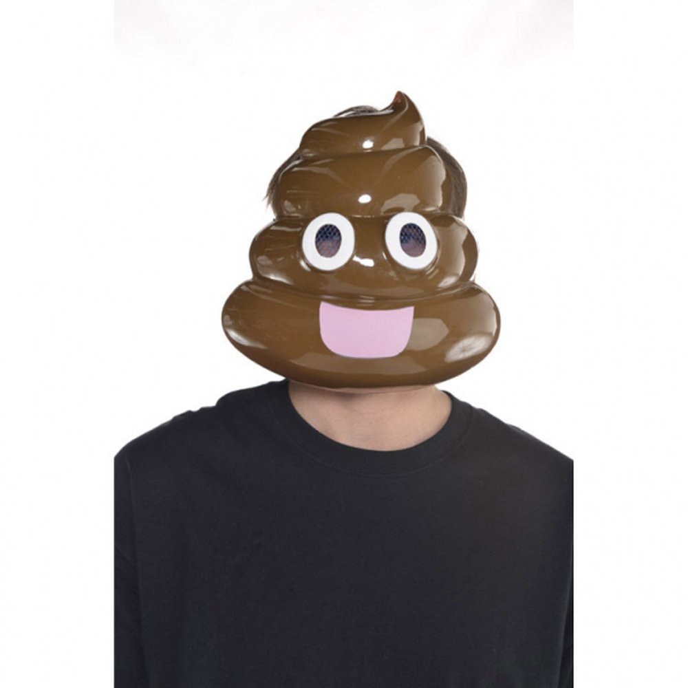 Poophead Mask Poop Emoji Adult Costume Face Poo Doody Crap Emoticon