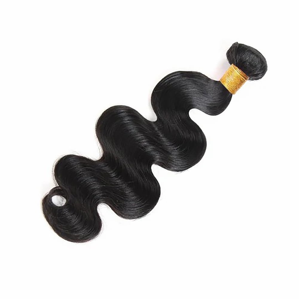 YYAo Human Hair, Hairpiece, Wig,AFFORDABLE hair Body Wave 100% Human Hair Natural Black 1 Bundle 100gram