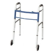 Carex Classics Foldable Dual Button Rolling Walker with 5"  Wheels, Adjustable, 300 lb Capacity