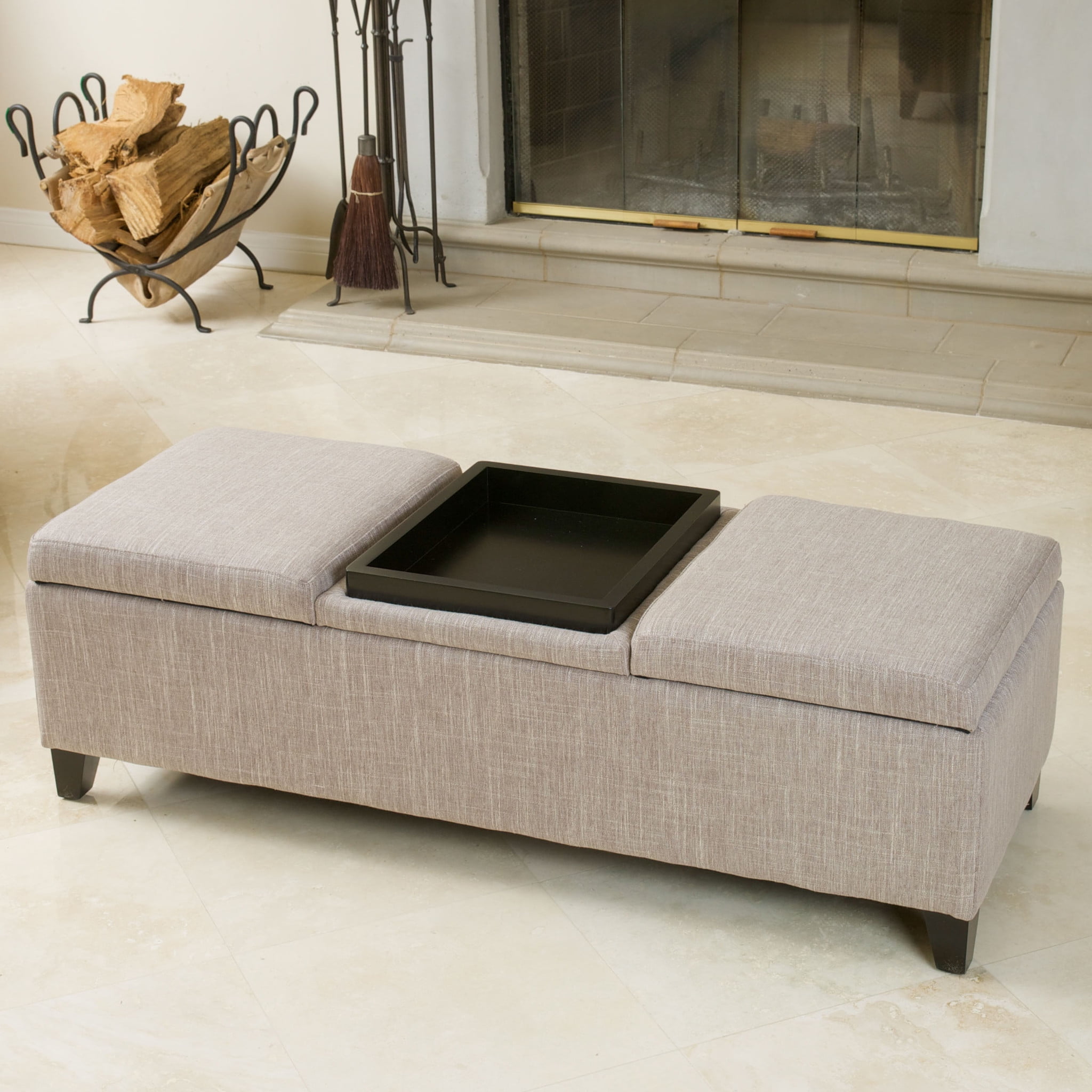 Council Chamois Fabric Storage Ottoman Walmartcom - council chamois fabric storage ottoman walmartcom -