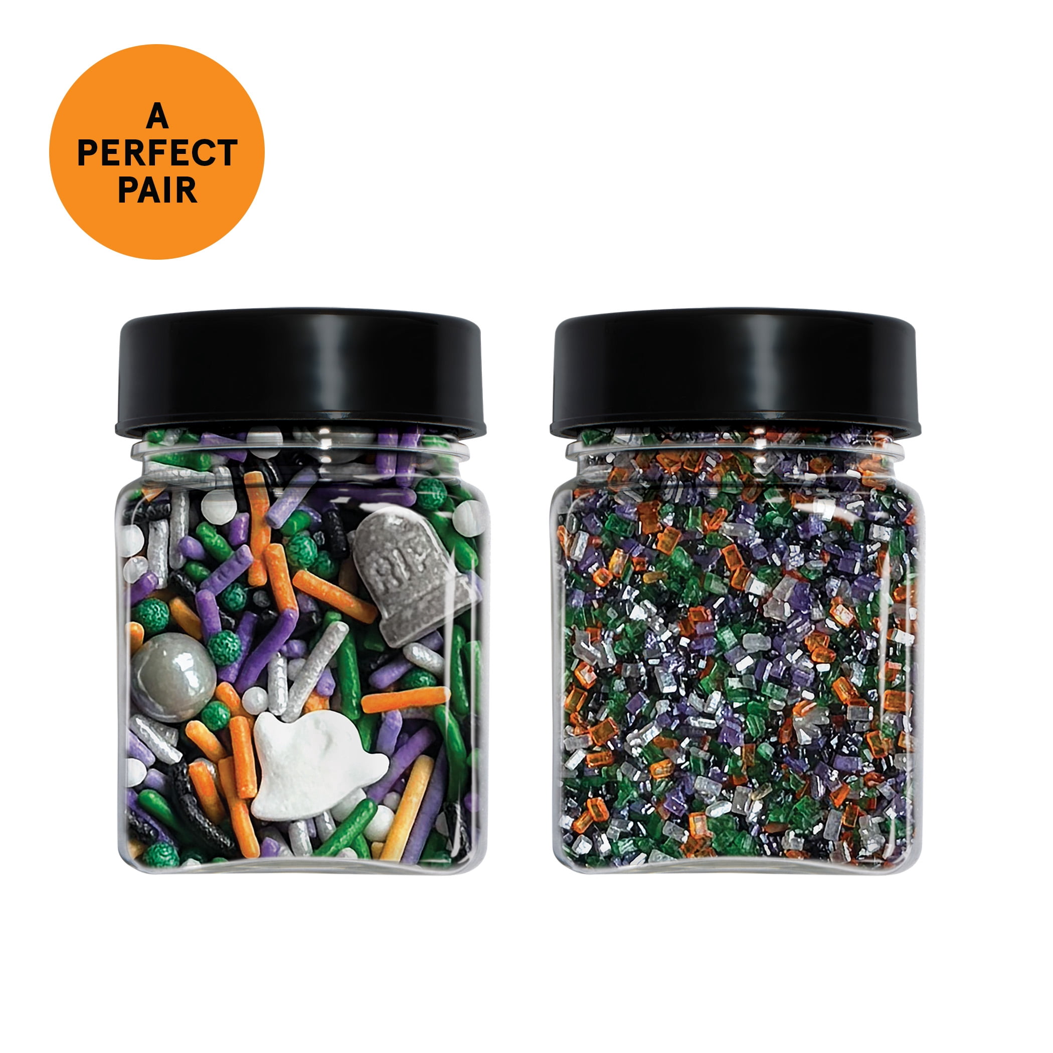 Fancy Sprinkles Haunted Mansion Sprinkle and Sugar Set, Halloween Dessert Sprinkles, 3.4 oz, 2-Pack