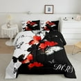 thumbnail image 2 of Mr Mrs Bedding Set Twin Red Black Butterfly Comforter Set Romantic Valentine'S Day Down Comforter For Adults Men Women Romantic Love Theme Quilt Set Black Red Room Decor 2 Pcs, 2 of 7