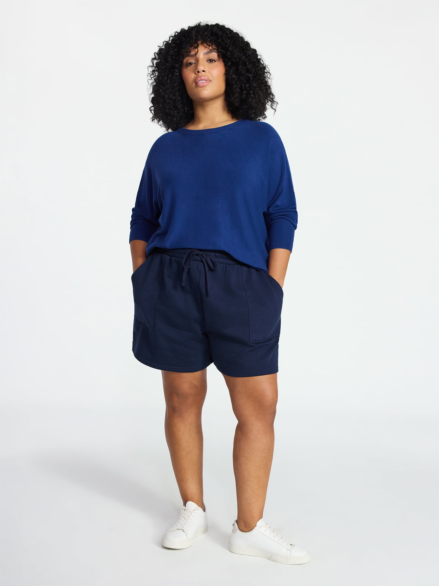 Terra & Sky Women's Plus Size Fine Gauge Dolman Sweater, Sizes 0X-5X
