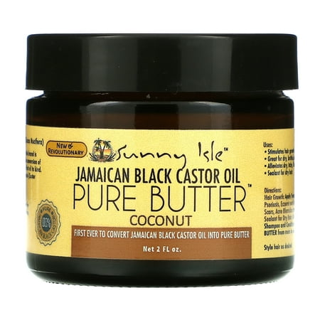 Sunny Isle Jamaican Black Castor Oil, Pure Butter, Coconut, 2 fl oz