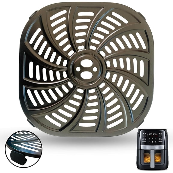 Air Fryer Accessories for Gourmia GAF778 GAF716 GAF798 7QT Air Fryer, Food Grade Nonstick 8.97''*8.97'' Air Fryer Replacement Parts Rack Tray Grill Pan Grill Plate Crisper Plate, Dishwasher Safe