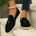 thumbnail image 2 of Xiaoxatg Fashion Women Casual Shoes Flat Bottom Non Round Toe On Suede Style for Everyday Wear and Casual Outings 8.5 Black, 2 of 9