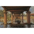 thumbnail image 2 of Sisley, Alfred 32x22 Gold Ornate Wood Framed with Double Matting Museum Art Print Titled - Under The Bridge At Hampton Court, 2 of 4