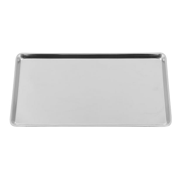BRIGHTFUFU Plato de acero inoxidable, plato rectangular, bandeja de almacenamiento de cocina, plato para fideos fríos, bandeja