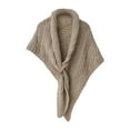 thumbnail image 5 of Gelikeya Crochet Sweater Scarf Womens Solid Color Shawl Elegant Sweater Poncho Wraps with Loop Closure, Khaki, One Size, 5 of 5
