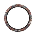 thumbnail image 5 of Bohemian Ethnic Pattern Steering Wheel Cover, 14.5-15 Inch Universal Fit, Non-Slip Breathable Linen Cloth Car Wheel Protector, Boho Style Auto Interior Accessory for Women Men, 5 of 5