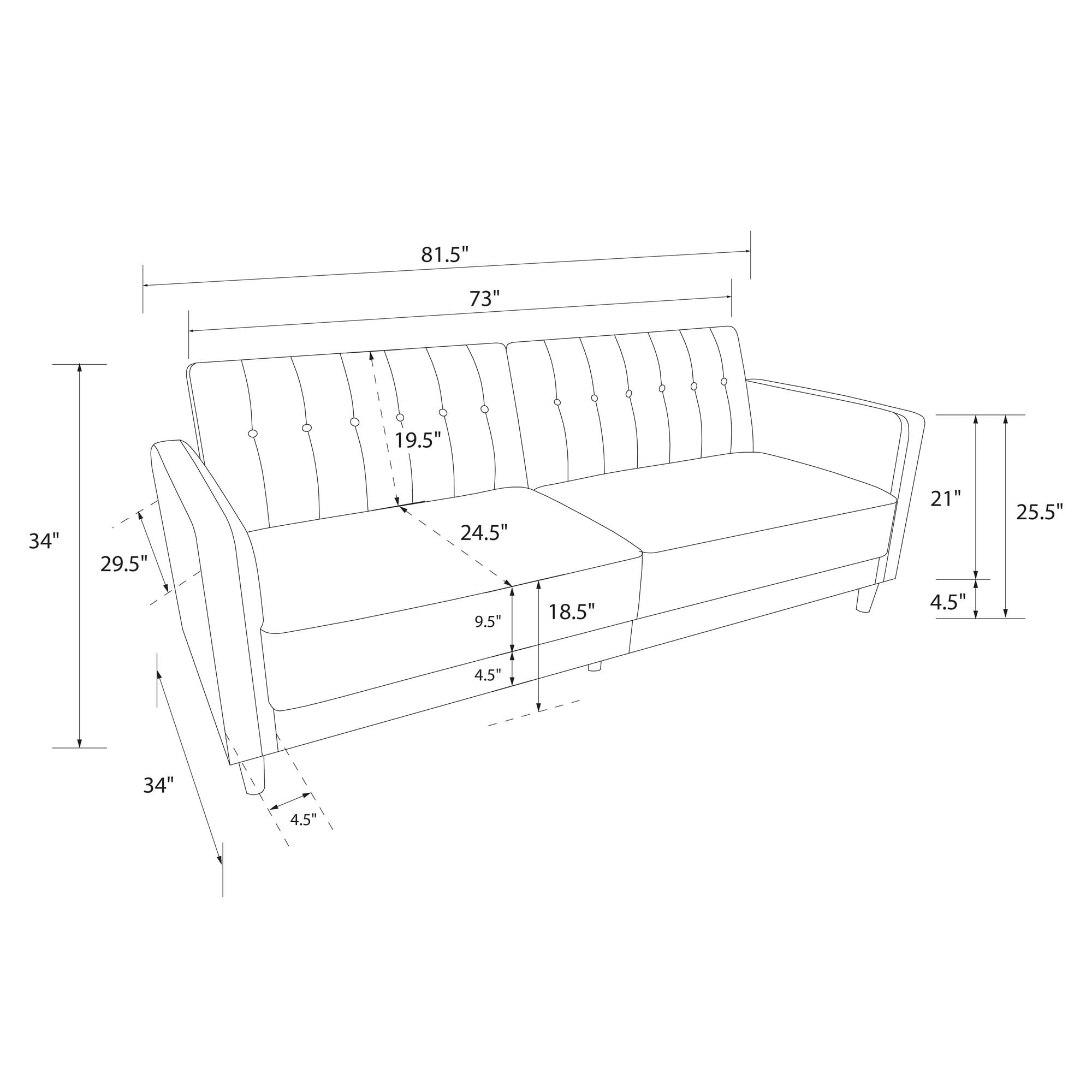 DHP Pin Tufted Transitional Futon, Pink Velvet