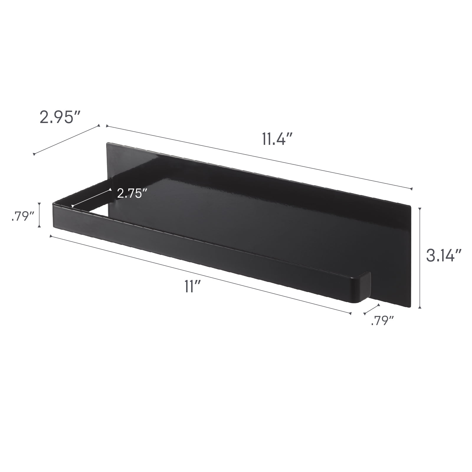 Yamazaki Home  Magnetic Paper Towel Holder, Steel, Holds 2.2 lbs - L 2.95 x W 3.15 x H  11.42 inches Black