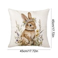 thumbnail image 3 of JoyMoreHome Easter Throw Pillow Cover, 18x18 Inch Cute Bunny Print Decorative Cushion Cover, for Easter Party, Couch, Bed, Sofa, Livingroom, 3 of 6