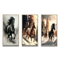 thumbnail image 2 of Designart "Ink Illustration Black Horse Galloping" Animals Horse Framed Wall Art Set Of 3 - Black Horse Frame Gallery Set For Office Decor, 2 of 6