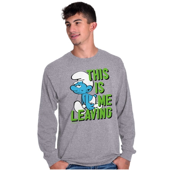 Smurfs Funny Attitude Don't Care Long Sleeve TShirt Men Women Brisco Brands S