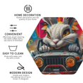thumbnail image 3 of Kdxio Vibrant Bunny Ride Funny Coasters,4 Pcs Leather Coasters,Housewarming Gifts,Protect Furniture from Water Marks Scratch and Damage, 3 of 6