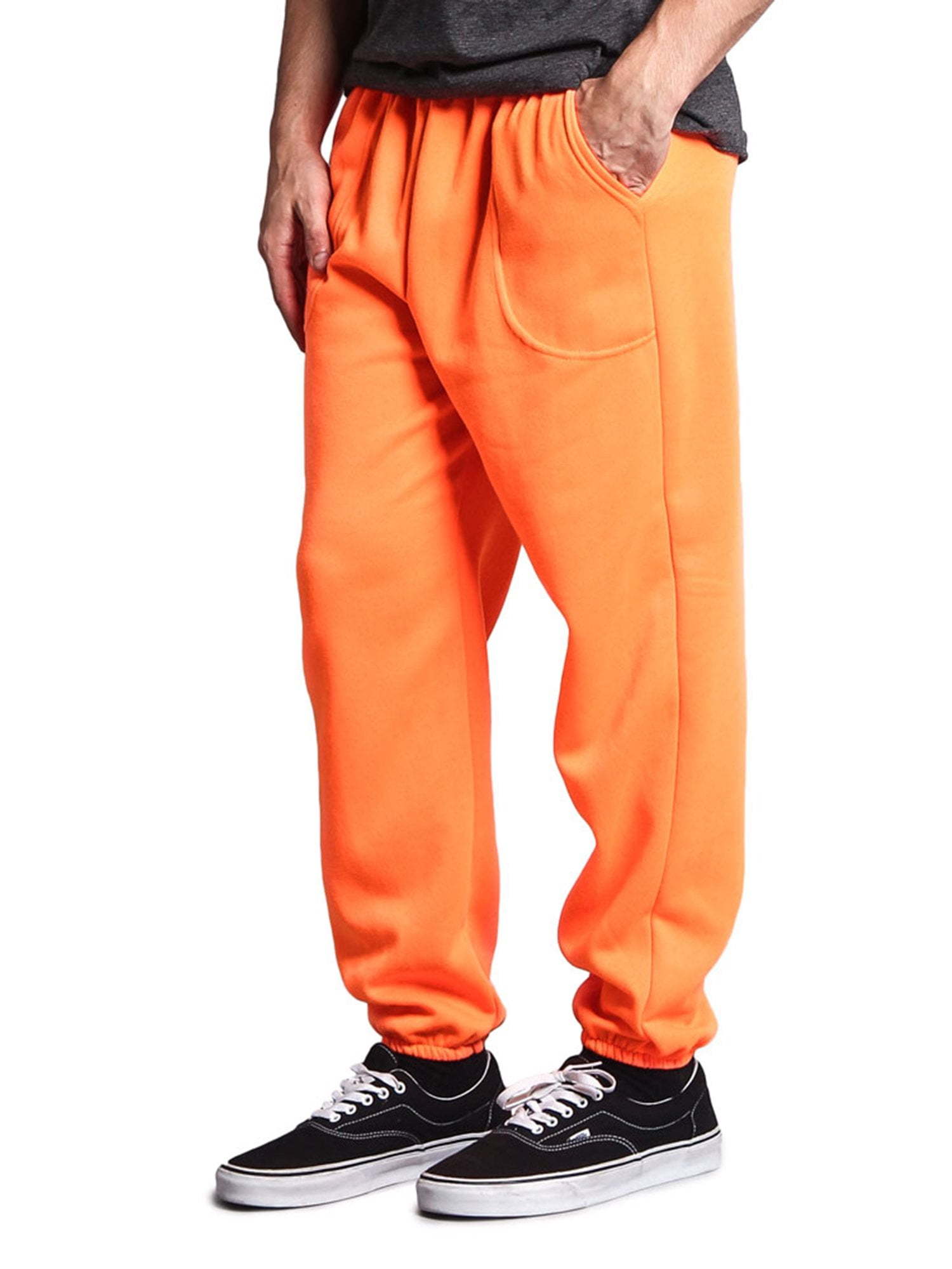 neon orange sweatpants