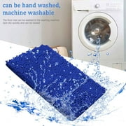 Royal Blue Chenille Bathroom Carpet, Absorbent Bathroom Mat, Soft Comfortable Furry Durable Thickened, Machine Washable Reusable, Living Room Bathroom Floor Mat, 40×60cm,forLiving Room Bathroom