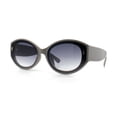 thumbnail image 4 of Womens Mod Fashion Thick Arm Inset Lens Large Oval Plastic Sunglasses Grey - Smoke, 4 of 8