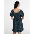 thumbnail image 4 of Time and Tru Women's Airflow Mini Dress with Puff Sleeves, Sizes XS-XXXL, 4 of 6