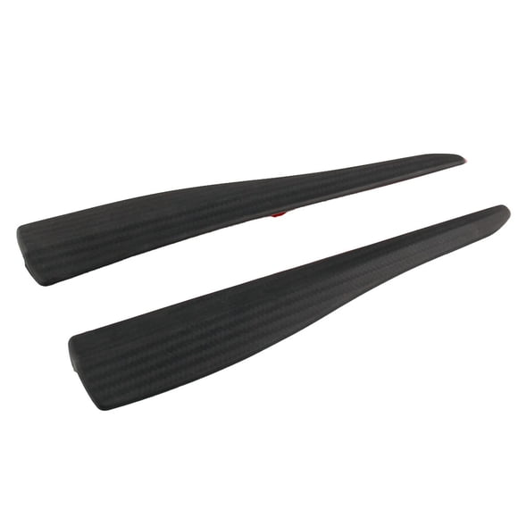 SHOWERORO 2PCS Car Anti-Collision Stickers Black PVC 11x2.05x0.39in for Bumper Protection and Accident Prevention