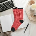 thumbnail image 6 of KLL Red Polka Dot Print Cool Socks Men's Women's Crew Socks Funny Crazy Novelty Stockings, 6 of 7
