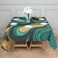 thumbnail image 3 of Teal Gold Marble Pattern Square Tablecloth,Waterproof Square Table Cover,Wipeable Spillproof Washable Table Cover for Home Kitchen Party Decor 52"x52"(132x132cm), 3 of 6