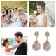 thumbnail image 2 of Pendientes de lágrima para mujer con circonita bohemia arcoíris Pendientes de botón colgantes para adolescentes Pendientes llamativos para novias Pendientes de cristal con pedrería Regalos de joyería, 2 of 8
