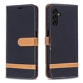 thumbnail image 2 of Feishell Fit for Samsung Galaxy A15 Phone Case with Wrist Strap,Cloth Texture PU Leather Shockproof Anti-Scratch Magnetic Flip Stand Card Slots Wallet Phone Case,Black, 2 of 8
