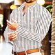 thumbnail image 1 of Blusa y camisa de manga larga con cuello vuelto para hombre, cárdigan liso a la moda con cuello vuelto, blusa de poliéster con botones para hombre, 1 of 5