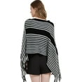 thumbnail image 5 of LinYooLi Wrap Shawl Poncho Cape for Women Oversized Stripe Knit Pashmina with Tassels Cold Weather, 5 of 5