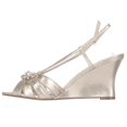 thumbnail image 4 of Womens Nina Viani Jeweled Wedge Strappy Dress Sandals, Taupe Reflective, 5.5 US / 35.5 EU, 4 of 6