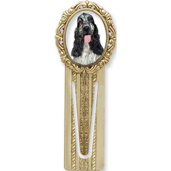 Gold-Tone Cocker Spaniel Victorian Bookmark Designer Jewelry by Sweet Pea