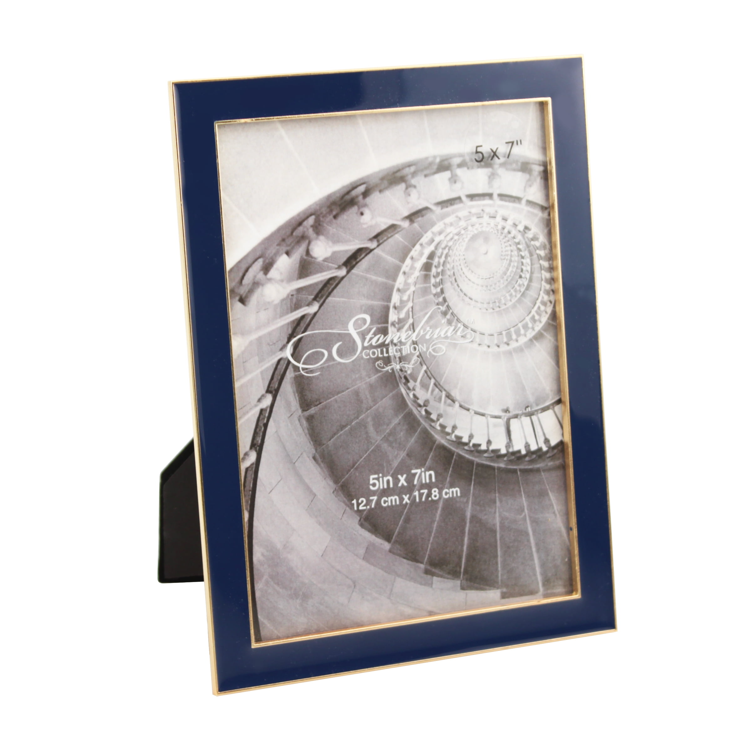 Stonebriar 5x7 Rectangular Epoxy Single Picture Frame with Easel Back, Navy Blue