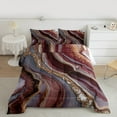 thumbnail image 2 of Feelyou Marble Abstract Bedding Comforter Set, Red Gold Stripes Ombre Twin Comforter Sets, Marbling Artwork Reversible Bedding Set, Breathable Home Decor, 2-Piece, 2 of 8