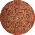 thumbnail image 1 of Ahgly Company Indoor Round Oriental Orange Traditional Area Rugs, 7' Round, 1 of 4