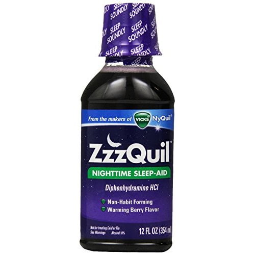 ZzzQuil Nighttime Sleep-Aid Liquid Warming Berry Flavor 12 Fl Oz