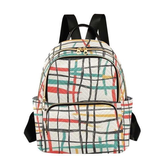 ALAZA Colorful Stripes Line Womens Travel Laptop Backpack Large Daypack Ladies Shoulder Bags S