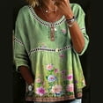 thumbnail image 2 of Long Sleeve Shirts for Women 2026 Spring Work Casual Loose Fit Satin V Neck Short Sleeve Shirts Blouse Outfit Tops, 2 of 5