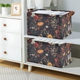 thumbnail image 2 of Yayeee Foldable Storage Basket for Shelves with Handles Waterproof Cloth Bins, Black Floral Pattern, 2 of 7